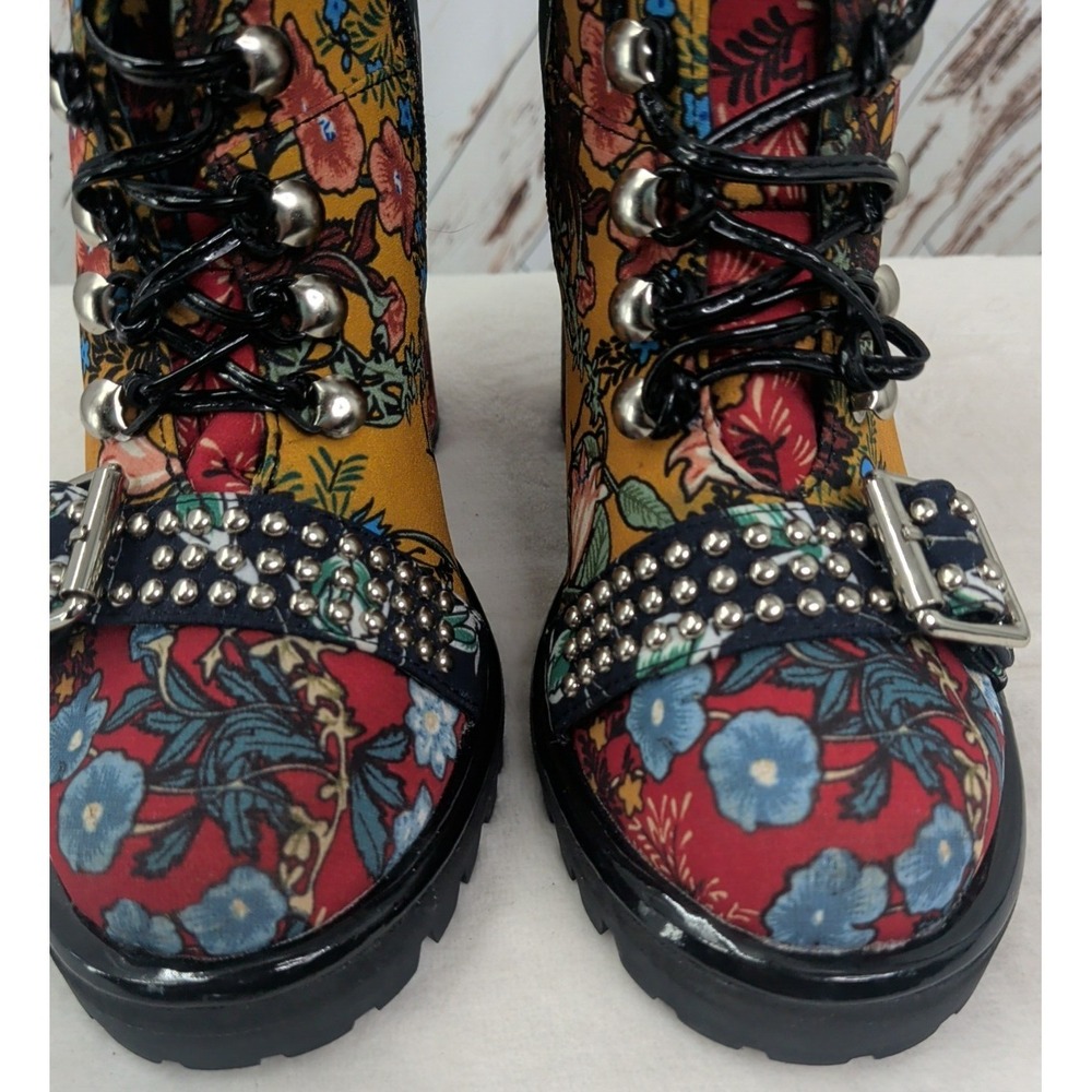 Jeffrey Campbell Lilith Block Heel Bootie In New Floral Design - Picture 3 of 8